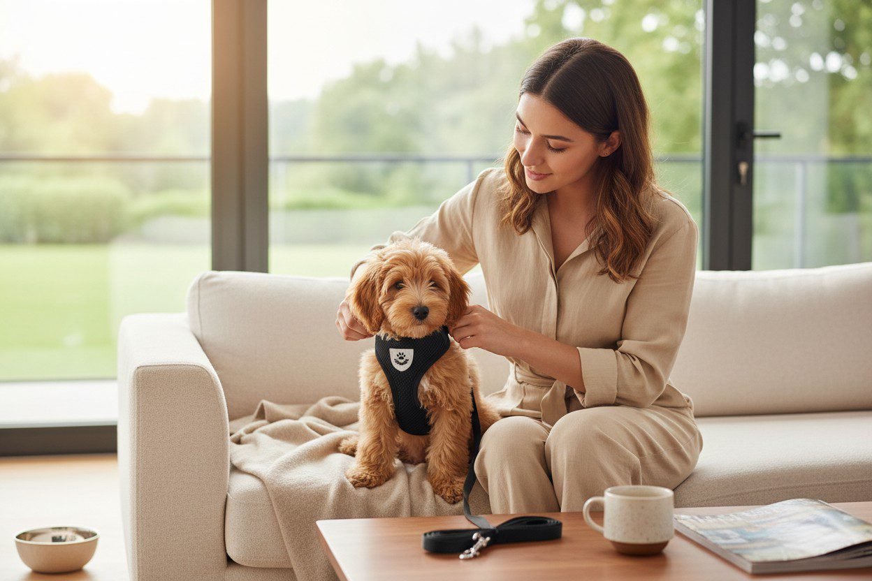 Coleira Peitoral Anti Puxão com Guia para Cães