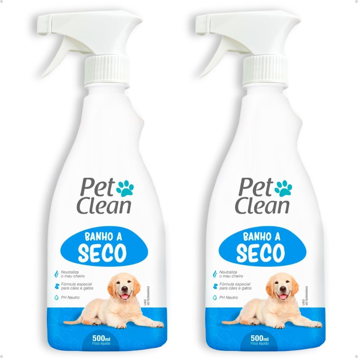 Kit com duas embalagens brancas do Eliminador de Odores e Manchas Enzimático Petyc para limpeza pet.