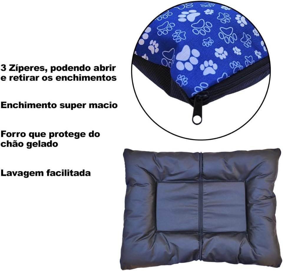 Tapete Gelado Pet azul com tecnologia de gel refrescante para alívio do calor.
