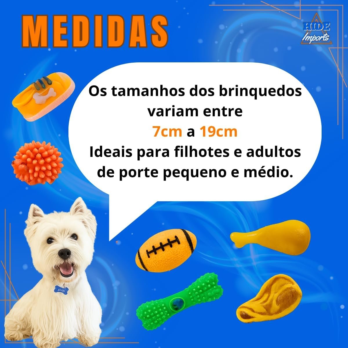 Kit de Brinquedos para Cachorro Petyc com 10 unidades coloridas.
