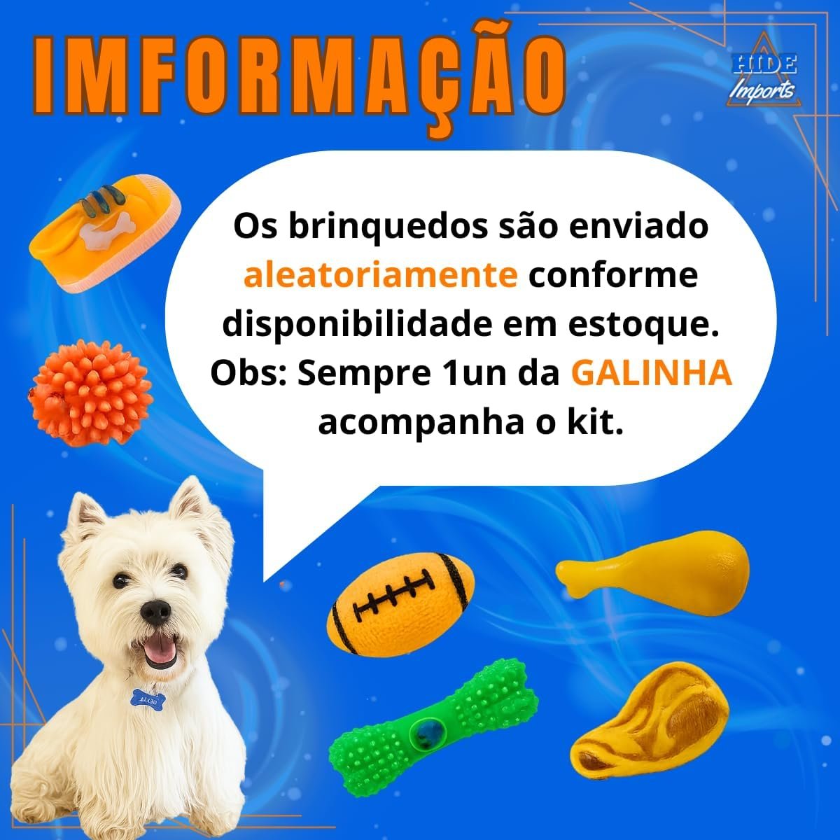 Kit de Brinquedos para Cachorro Petyc com 10 unidades coloridas.