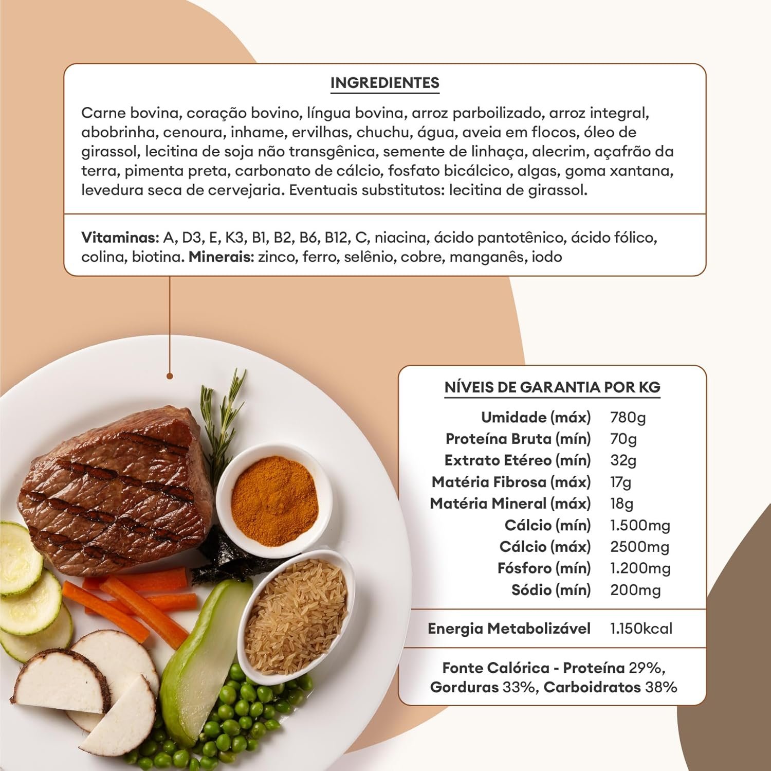 Lata de Ração Úmida Pet Delícia sabor Casserole de Carne para cães adultos.